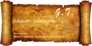Gáspár Teobalda névjegykártya